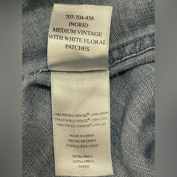 RAILS - Ingrid Floral Embroidered Patches Chambray Shirt Size XS - Picture 9 of 11